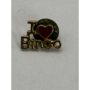 Vintage "I Love Bingo" Lapel Pin – Novelty Game Lover Jewelry